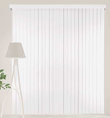 Calyx Interiors White Vinyl Vertical Blind 78 in. W x 84 in. L with 3.5 in. Slats, 04VS2780840