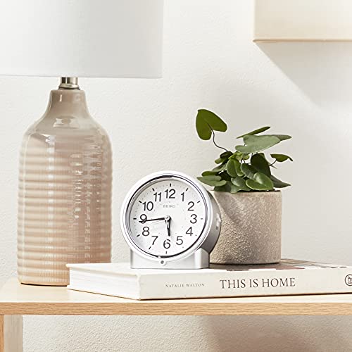 Seiko 5" Bedside Alarm Clock with Dial Light, Beep & Snooze