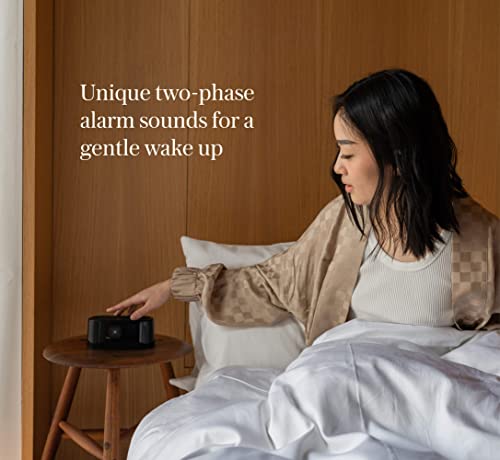 Loftie Alarm Clock - Bluetooth Smart Clock with Speaker for Custom Alarms, Wellness Content, White Noise, and Nature Sounds - Smart Alarm Clock with Built-in Adjustable Nightlight - (Black Top)