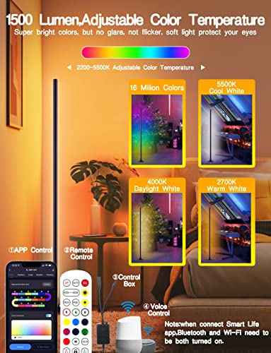 Smart RGB Floor Lamp with App and Music Sync