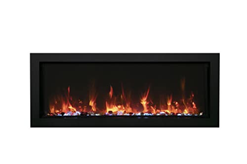Amantii Panorama Indoor/Outdoor Extra Slim Built In Electric Fireplace (BI-60-XTRASLIM), 60-Inch