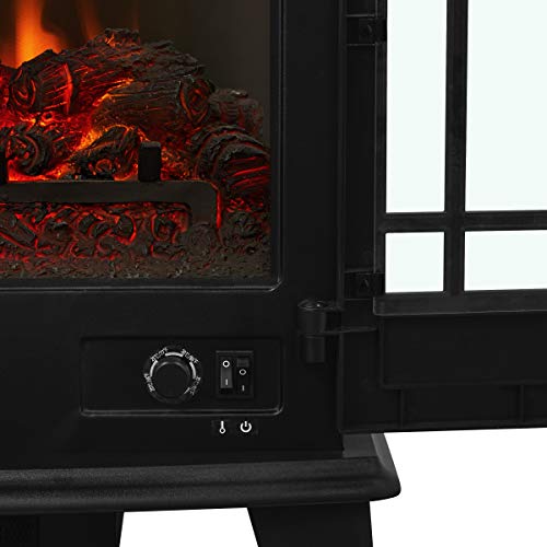 Real Flame Foster Stove Electric Fireplace, Black
