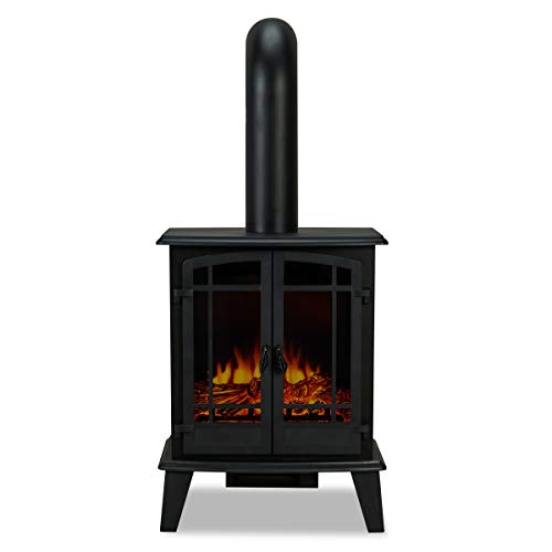 Real Flame Foster Stove Electric Fireplace, Black