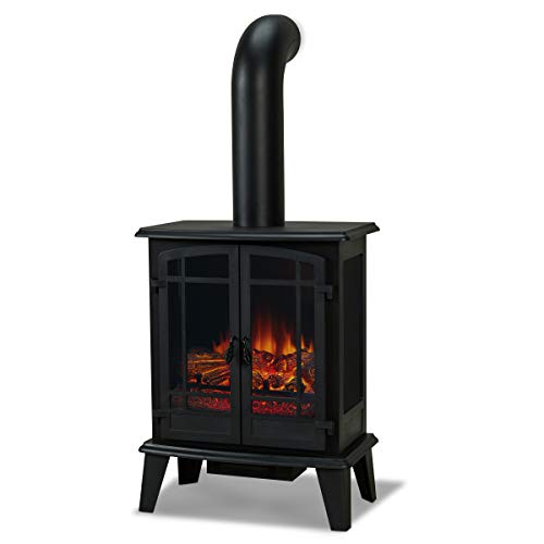 Real Flame Foster Stove Electric Fireplace, Black