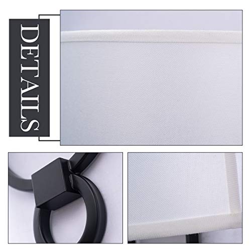 VILUXY Modern Wall Sconces Bedside Wall Sconce Lighting Fixture with White Fabric Shade for Bedroom, Hallway, Entryway, Passway, Bathroom, Vanity 2 Pack