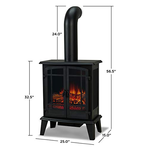 Real Flame Foster Stove Electric Fireplace, Black