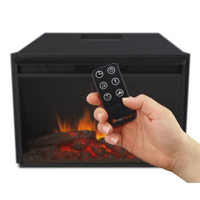 Real Flame Gunnison Grand Electric Fireplace with Remote Control - Realistic Infrared Fireplace - Traditional Brown Wood Indoor Fireplace (8700E-CHBW)