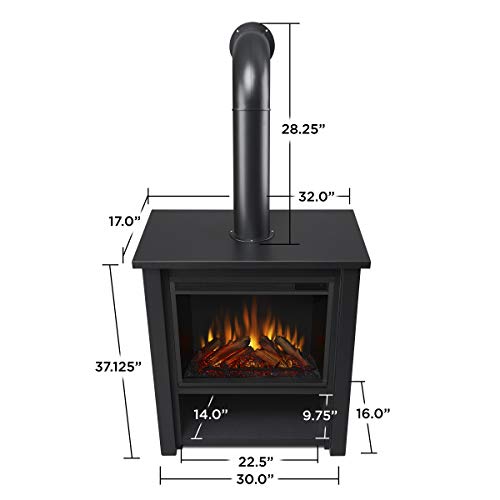 Real Flame Black Hollis Electric Fireplace