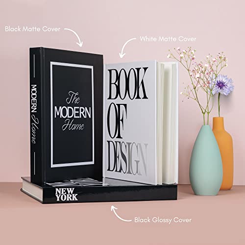 Set of 3 Decorative Hardcover Books for Décor