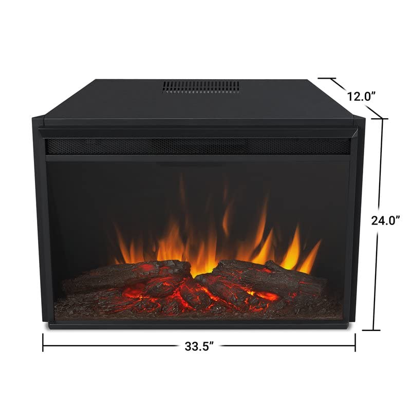 Real Flame Gunnison Grand Electric Fireplace with Remote Control - Realistic Infrared Fireplace - Traditional Brown Wood Indoor Fireplace (8700E-CHBW)