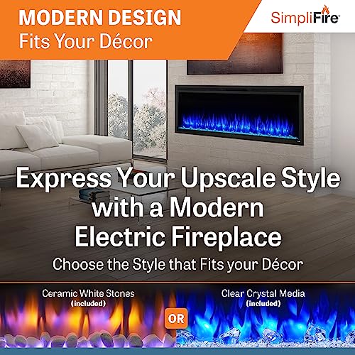 SIMPLIFIRE Allusion Platinum 60" Linear Electric Fireplace - Black, SF-ALLP60-BK
