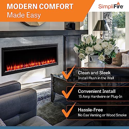 SIMPLIFIRE Allusion Platinum 60" Linear Electric Fireplace - Black, SF-ALLP60-BK
