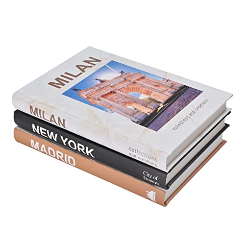 Fashion Decorative Books for Home Decor, Farmhouse Decor Faux Books for Decoration, Hardcover Modern Bookshelf Decor Book Stack, Designer Books Decor Set for Coffee Tables Shelves Living Room