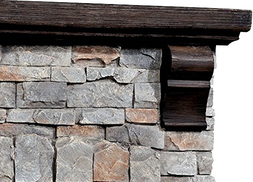 Classic Flame Pioneer Stone Electric Fireplace Mantel Package, Brushed Dark Pine - 18WM10400-I601