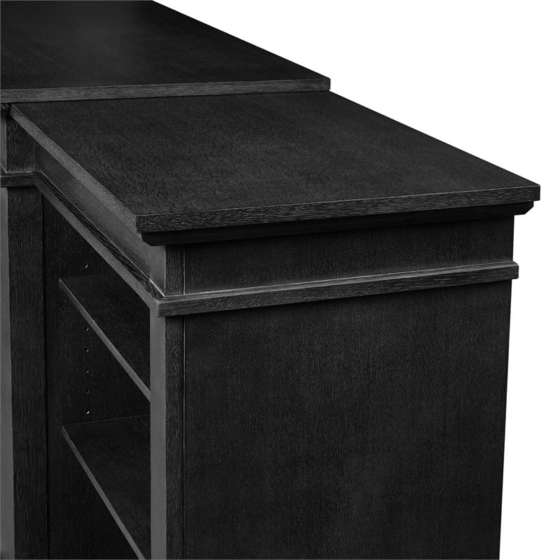 Real Flame Eliot Grand Media Electric Fireplace - Realistic Infrared Fireplace - Black Indoor Fireplace (1290E-BLK)