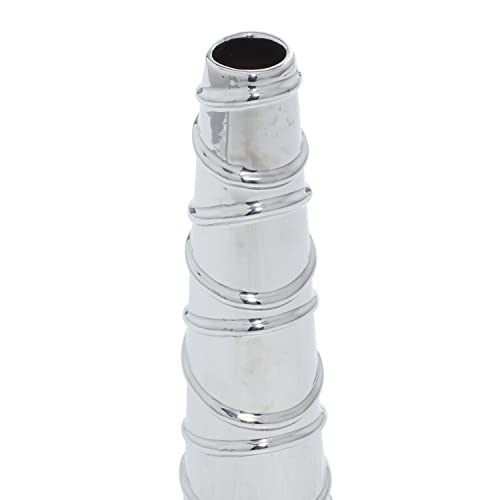 Deco 79 Ceramic Vase with Varying Patterns, Set of 3 12"H, 3"W, Silver