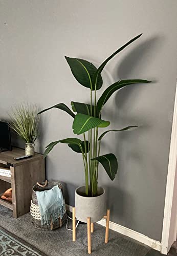 Silk Decor 5' Bird of Paradise Plant in Plastic Pot Green