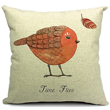 Set of 4 Colorful Bird Decorative Pillow Covers