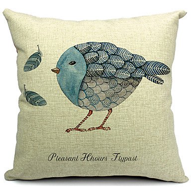 Set of 4 Colorful Bird Decorative Pillow Covers