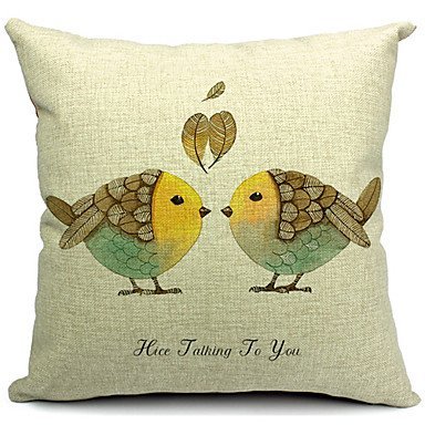 Set of 4 Colorful Bird Decorative Pillow Covers