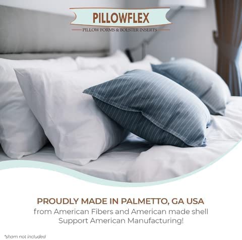 Pillowflex Synthetic Down Pillow Insert - 21x31 Down Alternative Pillow, Ultra Soft Body Pillow, Large Standard Body Bed Sleeping Pillow - 1 Decorative Pillow Form