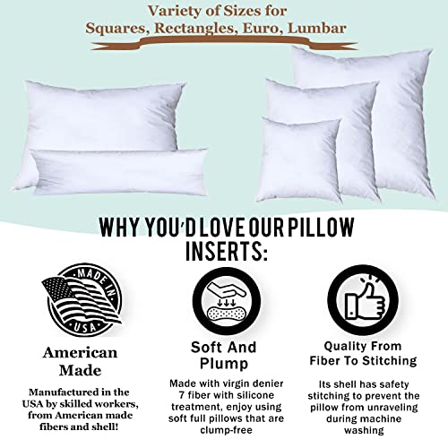 Pillowflex Synthetic Down Pillow Insert - 21x31 Down Alternative Pillow, Ultra Soft Body Pillow, Large Standard Body Bed Sleeping Pillow - 1 Decorative Pillow Form