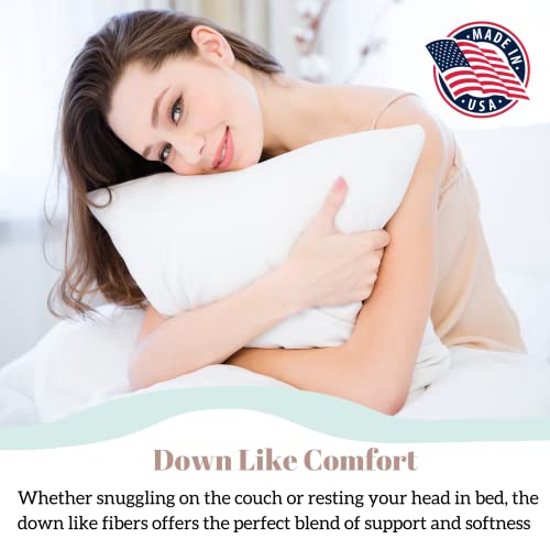 Pillowflex Synthetic Down Pillow Insert - 21x31 Down Alternative Pillow, Ultra Soft Body Pillow, Large Standard Body Bed Sleeping Pillow - 1 Decorative Pillow Form