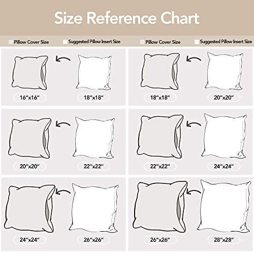 Deconovo Pillow Covers 20x20, Decorative Outdoor Pillow Covers, Linen Throw Pillowcases for Bed Pillow(20 x 20 Inch, Cream, Set of 4, No Pillow Insert)