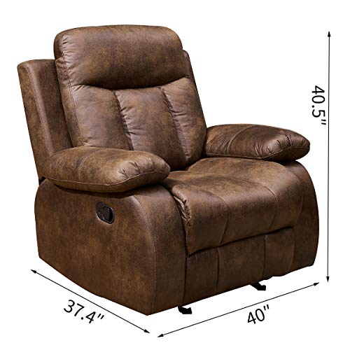 Betsy Furniture 3-PC Microfiber Fabric Recliner Set Living Room Set in Brown, Sofa Loveseat Chair Pillow Top Backrest and Armrests 8028 (Living Room Set 3+2+1)