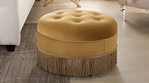 Jennifer Taylor Home Yolanda Ottoman, Gold Medium