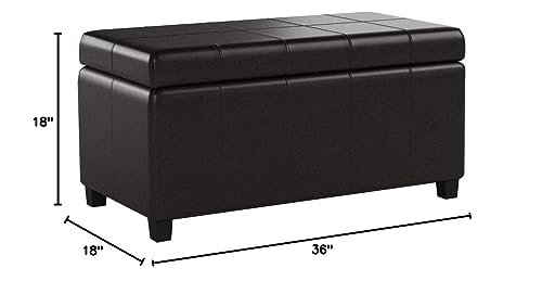 FIRST HILL FHW Marion Rectangular Storage Ottoman, Russet Brown