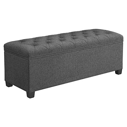 SONGMICS Storage Ottoman Bench, Bench with Storage, for Entryway, Bedroom, Living Room, Dark Gray ULSF088G01