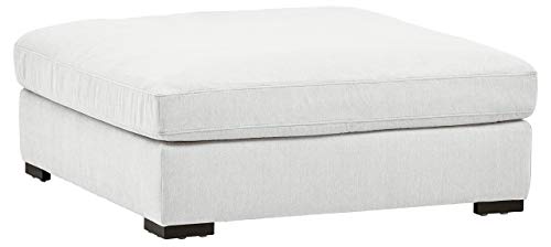 Amazon Brand – Stone & Beam Lauren Down Filled Oversized Ottoman with Hardwood Frame, 46.5"W, Pearl