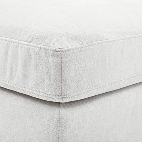 Amazon Brand – Stone & Beam Lauren Down Filled Oversized Ottoman with Hardwood Frame, 46.5"W, Pearl