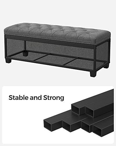 SONGMICS Storage Ottoman Bench, Bench with Storage, for Entryway, Bedroom, Living Room, Dark Gray ULSF088G01
