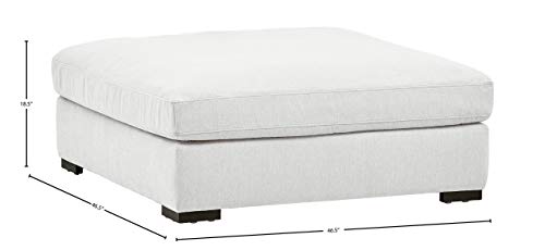 Amazon Brand – Stone & Beam Lauren Down Filled Oversized Ottoman with Hardwood Frame, 46.5"W, Pearl