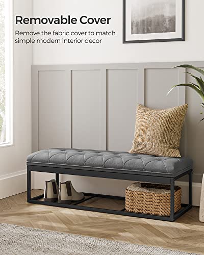 SONGMICS Storage Ottoman Bench, Bench with Storage, for Entryway, Bedroom, Living Room, Dark Gray ULSF088G01
