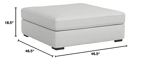 Amazon Brand – Stone & Beam Lauren Down Filled Oversized Ottoman with Hardwood Frame, 46.5"W, Pearl