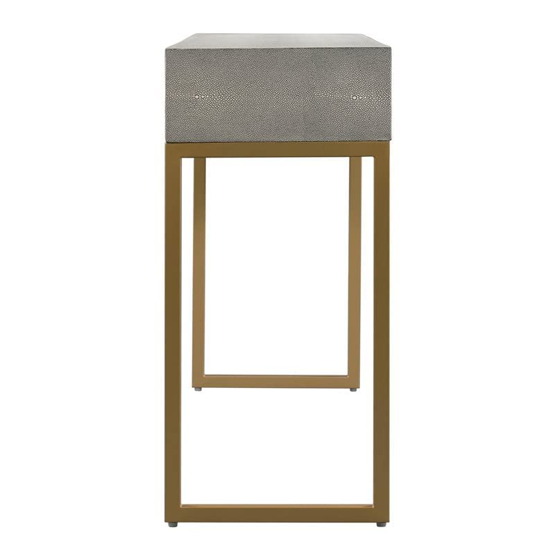 TOV Furniture Pesce Shagreen Modern 3 Drawer Living Room Console Table, 59" Grey