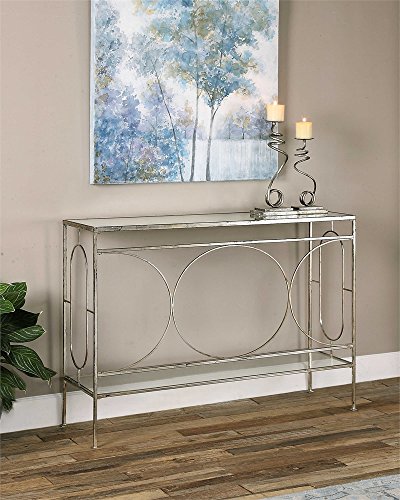 MY SWANKY HOME Luano Silver Console Table