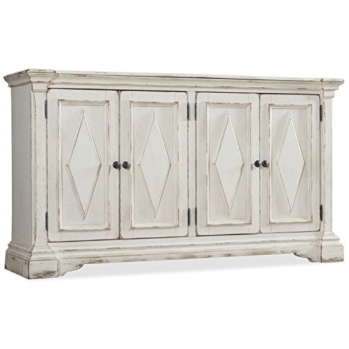 Hooker Furniture 4 Door Console Table in Distressed White