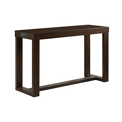 Picket House Furnishings Multipurpose Home Kitchen Dining Nook Bar Living Room Sofa Table Set with 3 Upholstered Stools, Chairs(Dark Walnut)