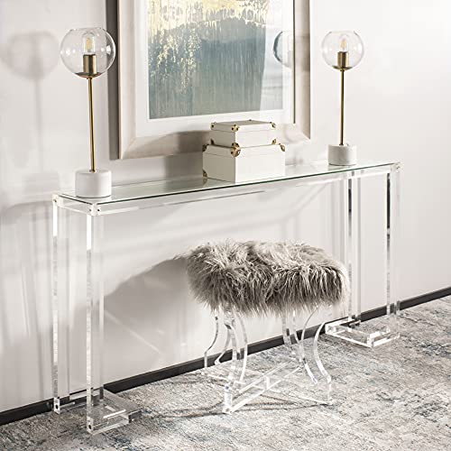 Safavieh Couture Home Benji Glam Clear Acrylic Glass Top Console Table