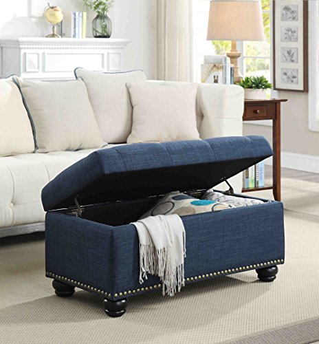 Convenience Concepts 7th Avenue Storage Ottoman, Blue