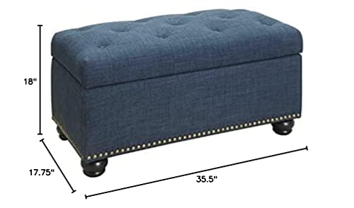 Convenience Concepts 7th Avenue Storage Ottoman, Blue