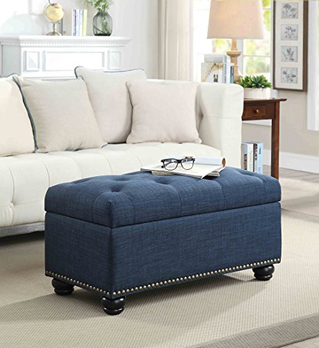 Convenience Concepts 7th Avenue Storage Ottoman, Blue