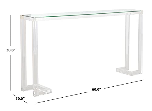 Safavieh Couture Home Benji Glam Clear Acrylic Glass Top Console Table