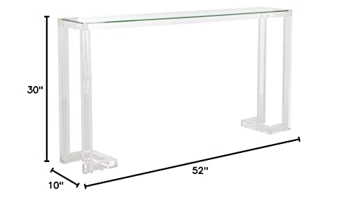 Safavieh Couture Home Benji Glam Clear Acrylic Glass Top Console Table