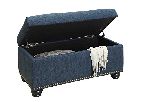 Convenience Concepts 7th Avenue Storage Ottoman, Blue