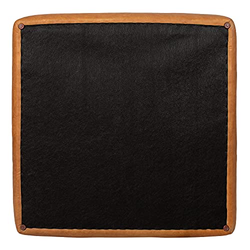 POLY & BARK Sequoia Ottoman in Full-Grain Pure-Aniline Italian Tanned Leather in Cognac Tan